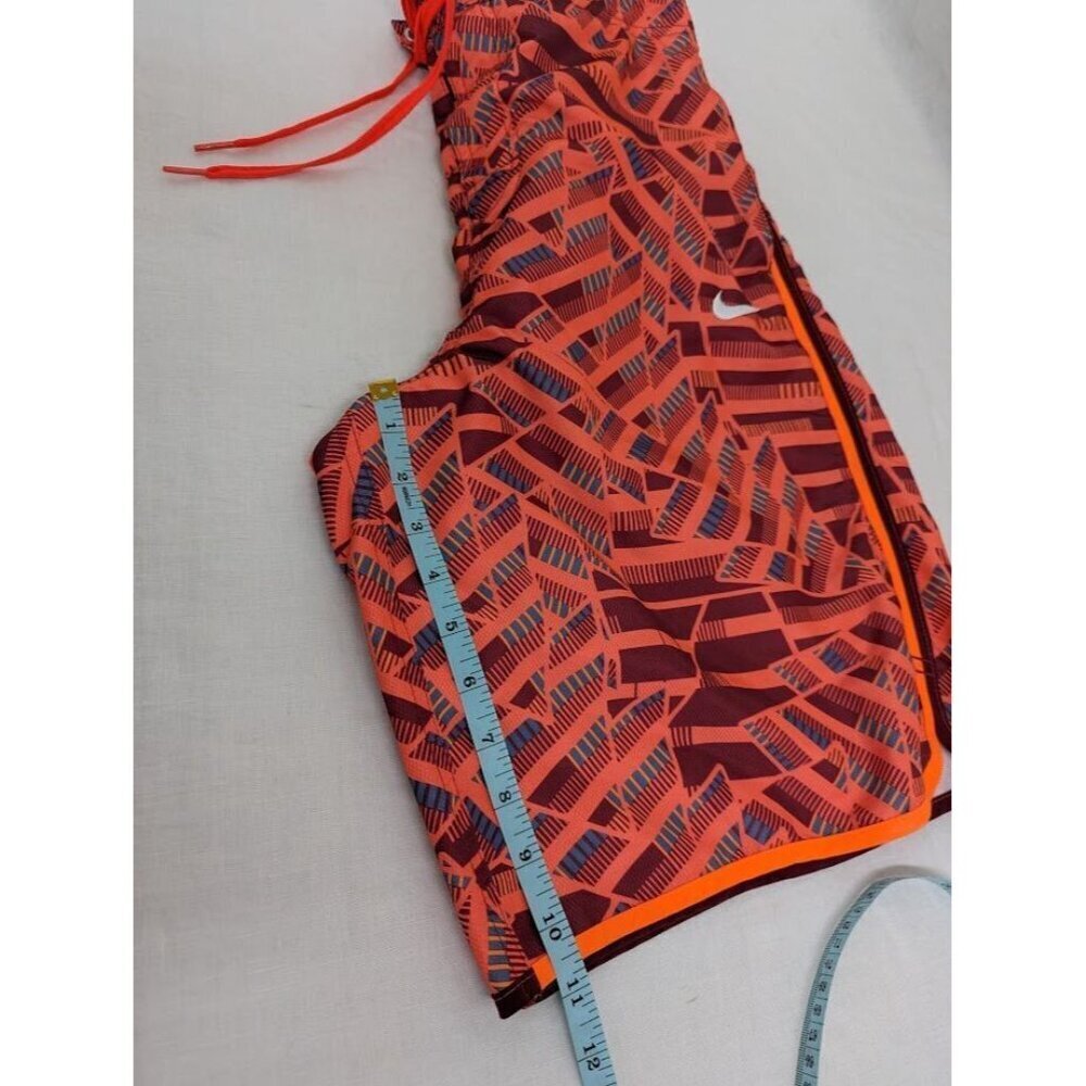 Nike Men's size Medium geometric swim shorts, orange burgundy, neon, lined O13 - Picture 9 of 11